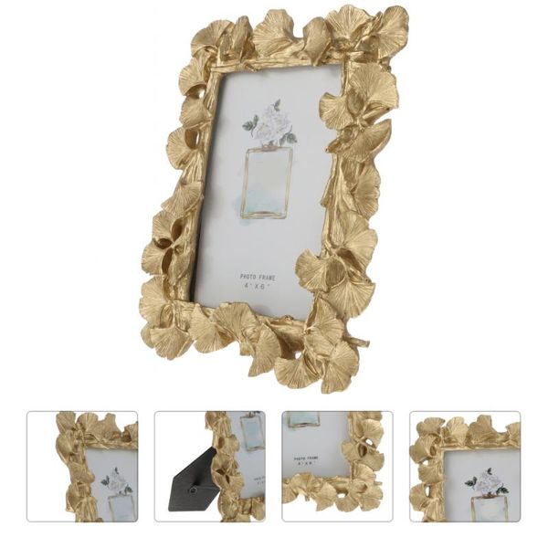 

frames retro po frame deskpicture creative gold gingko leaf holder