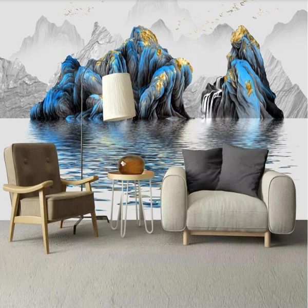 

wallpapers milofi custom large wallpaper mural 3d modern abstract ink landscape tv background