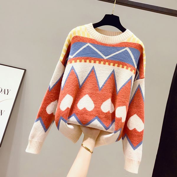 

women's sweaters female loose sweater winter knitted with wind for women xymf, White;black