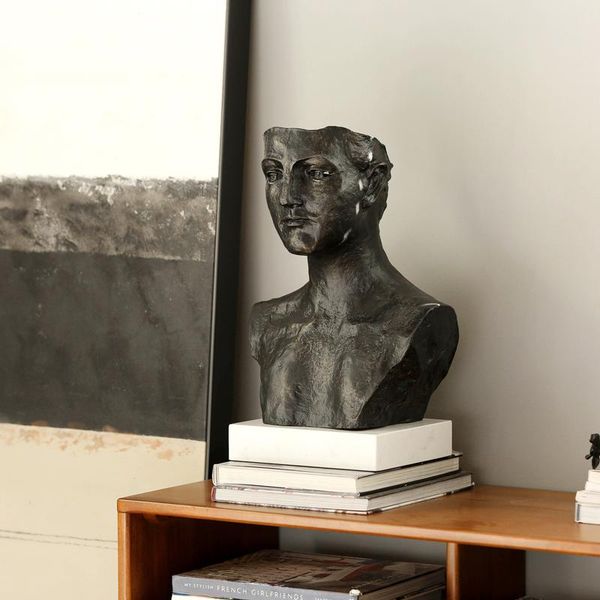 

vases vintage 47cm cast iron craft abstract statue figure half body woman art vase decor home room el office marble accessories