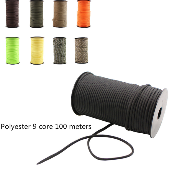 

100m standard 9-core rope 4mm outdoor parachute rope survival parachute climbing, rescue multifunctional tent