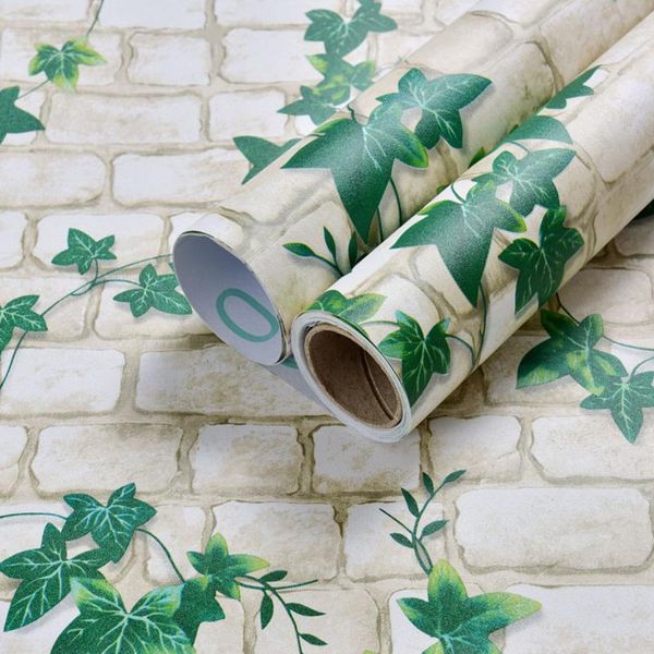 

brick leaves 3d wallpaper self adhesive thickened decorative film waterproof contact paper wall stickers home decor mural