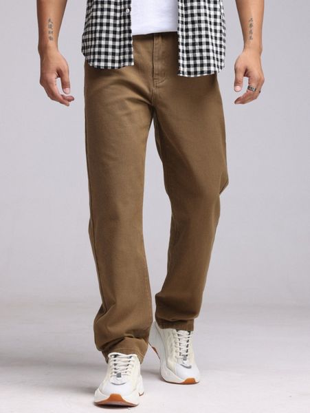 

men solid straight leg jeans y6qs#, Blue