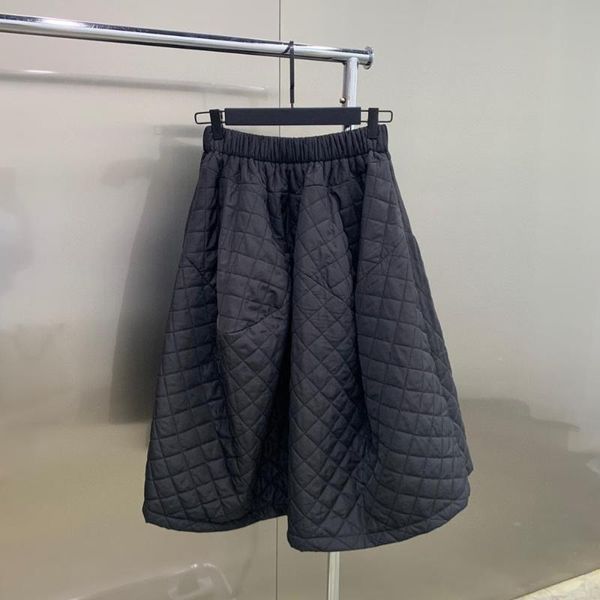 

skirts 2021ss spring women padded cotton midi skirt 3 color ddxgz1, Black