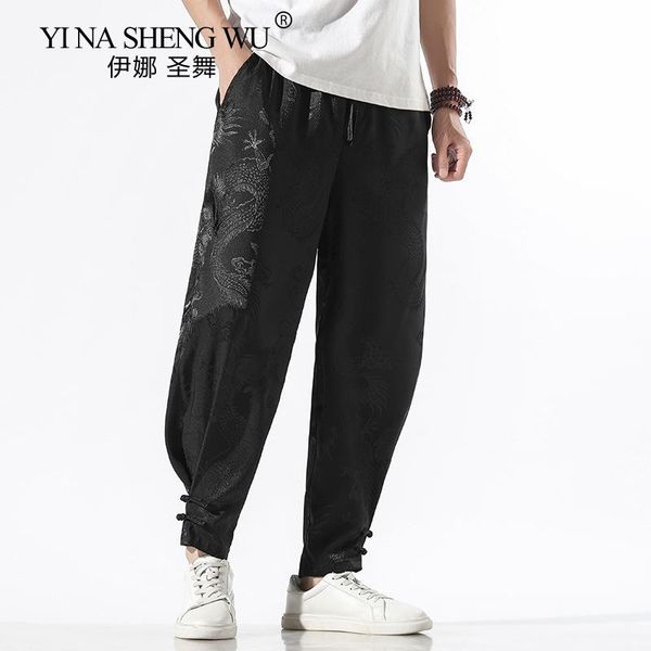 

ethnic clothing japanese harajukutrousers casual kimono pants loose japan men traditional asian yukata style embroidered harem costumes, Red