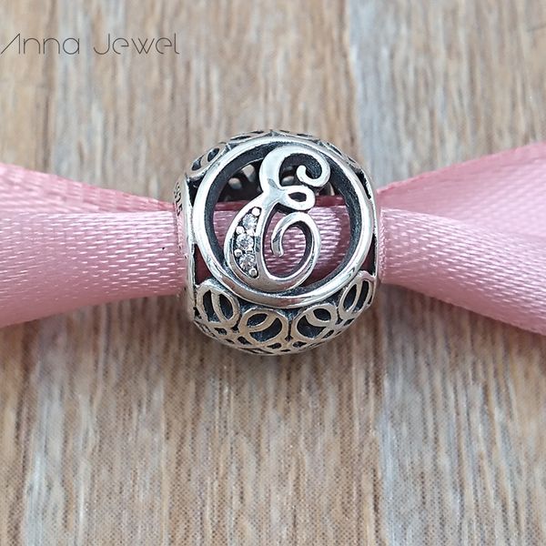 DIY Mektup Charms Takı Setleri Yapma Kiti Vintage E Charm Pandora 925 Gümüş Bohemian Bilezikler Kadın Erkek Bileklik Zincir Çakra Boncuk Kolye Kolye 791849cz