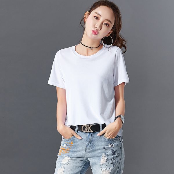 

2021 new summer women 100% cottonn fashion ladies tshirts snjv, White