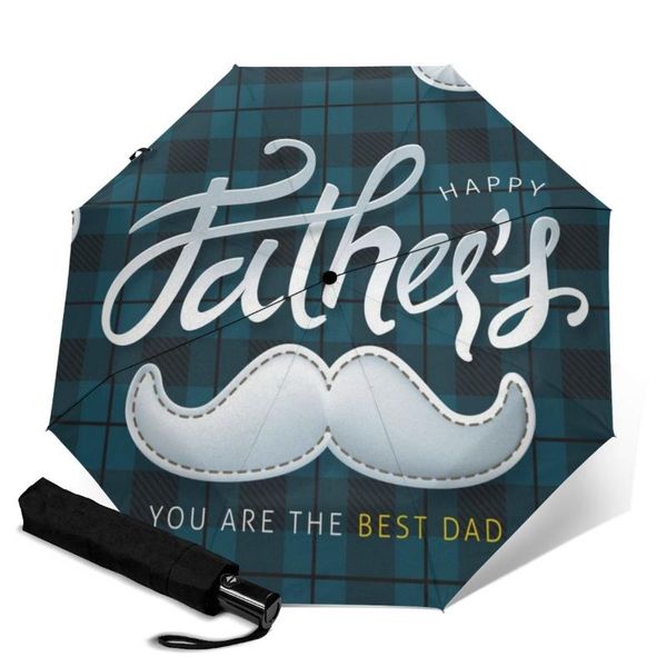 

umbrellas 2021 men's and women's automatic 8-rib strong wind 3-fold umbrella 3d printing father's day classic outdoor sunshad