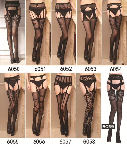 Женское нижнее белье Сексуальные женщины Носки Hosiery Hosiery Sheer кружева топ силиконовые нескользящие чулок ленты по борьбе с бедрами чулок трусики белье леггинсы