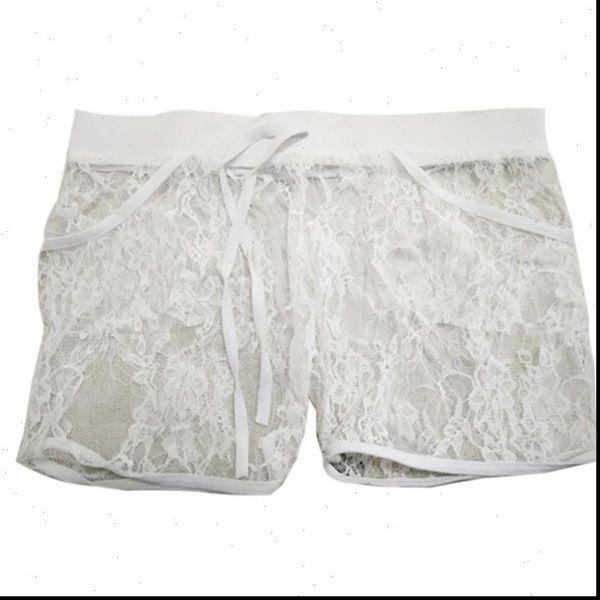 

lace sheer hollow out elastic shorts womens drawstring summer shorts drop shipping good quality new fashion, White;black