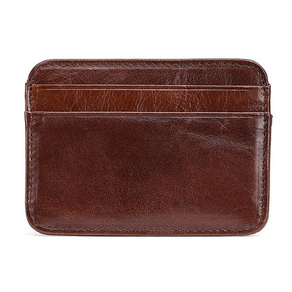 

card holders ultra thin 2021 men wallets vintage male pu leather small magic zipper coin purse pouch credit bank case holder, Brown;gray