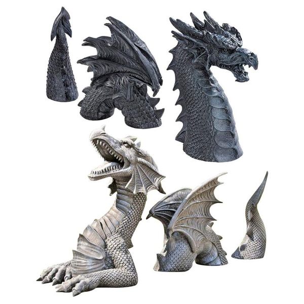 

garden decorations gothic dragon statues, figures art decoration fantasy animal sculptures ornaments for patio front lawn