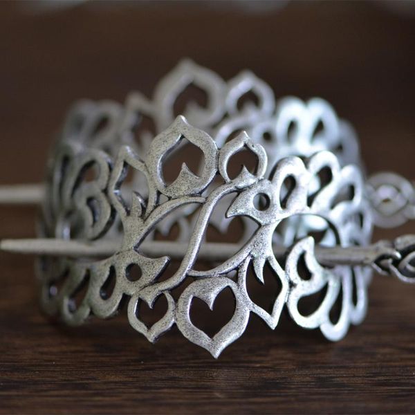 

hair clips & barrettes langhong 1pcs retro geometric flower hairpin viking for women cosplay party jewelry, Golden;silver