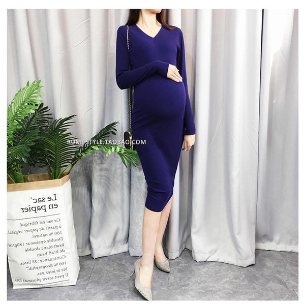 

maternity dresses s-4xl fashion dress spring autumn jersey plus size winter pregnancy clothes for pregnant women, White