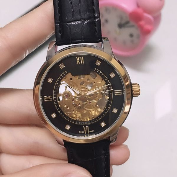 

2021 new luxury watches three stitches automatic mechanical watch designer wristwatches brand leather strap casua253q, Slivery;brown