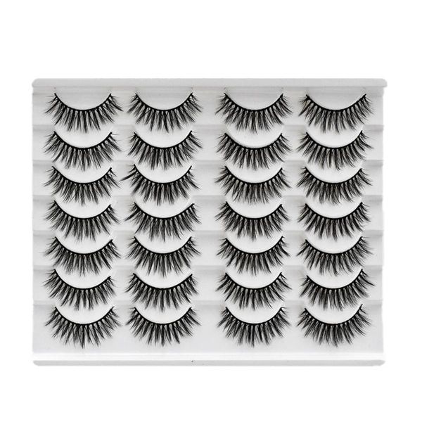 

false eyelashes e05 14pairs 3d synthetic hair lashes natural dramatic volume fake makeup eyelash extension silk