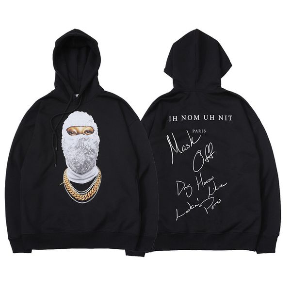 

men's hoodies fashion letter print male casual sweatshirts oversize male pullover warm pocket hooded jacket, Black