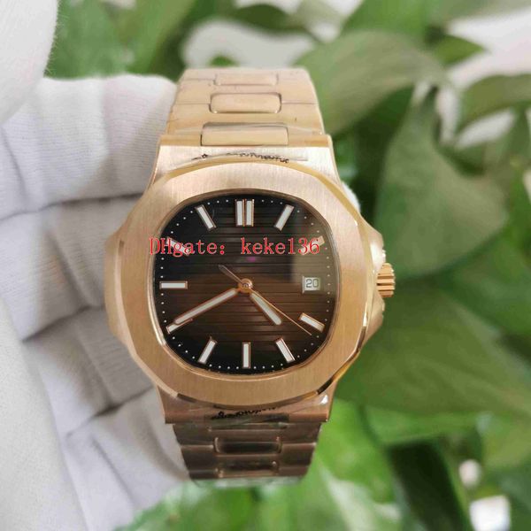 

perfect quality men watch elling 40mm 5711/1r-001 5711 rose gold cal.324 s c movement transparent mechanical automatic mens watches wristwat, Slivery;brown