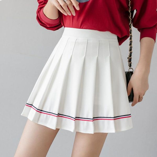 

skirts mini women high waist a-line pleated skirt 2021 spring summer students preppy style teens cosplay uniform, Black