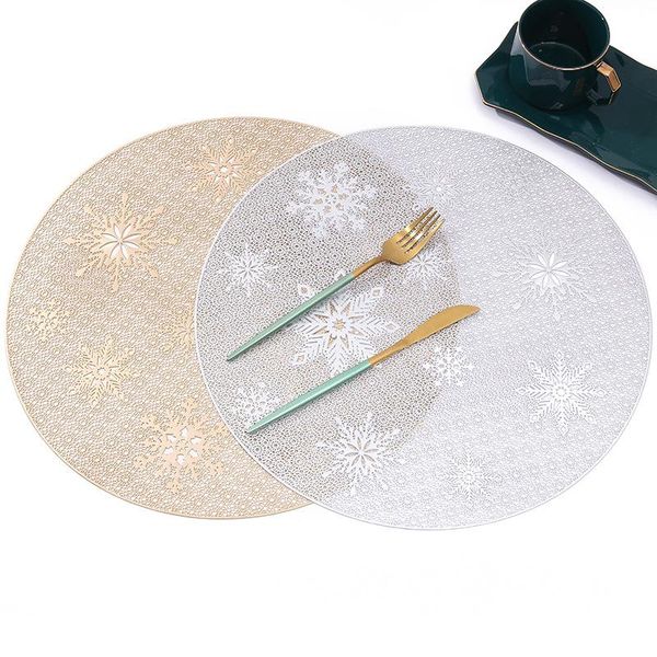 

mats & pads snowflake christmas decoration pvc non-slip kitchen placemat insulation pad dish coffee cup table mat home decor 51049