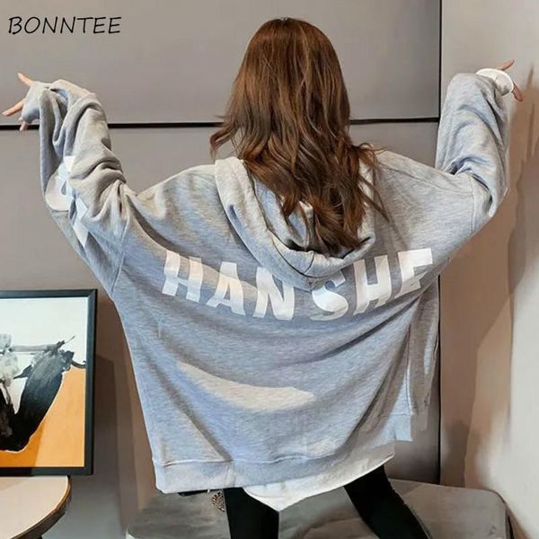 

women's jackets basic women letters hooded plus size 4xl korean style high street harajuku couple baggy casual students coats, Black;brown