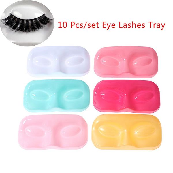 

false eyelashes 10pcs face shape packaging box eyelash trays lashes storage case