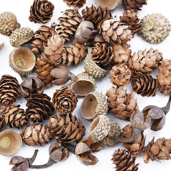 

decorative flowers & wreaths 50pcs mini lovely natural dried flower pinecone series christmas decorations for home diy gifts box artificial