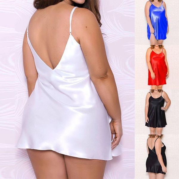 

women v-neck night dress sleepwear large size babydoll nightwear femme adjusted-straps pyjamas pijama lingerie (s-5xl, Black;red