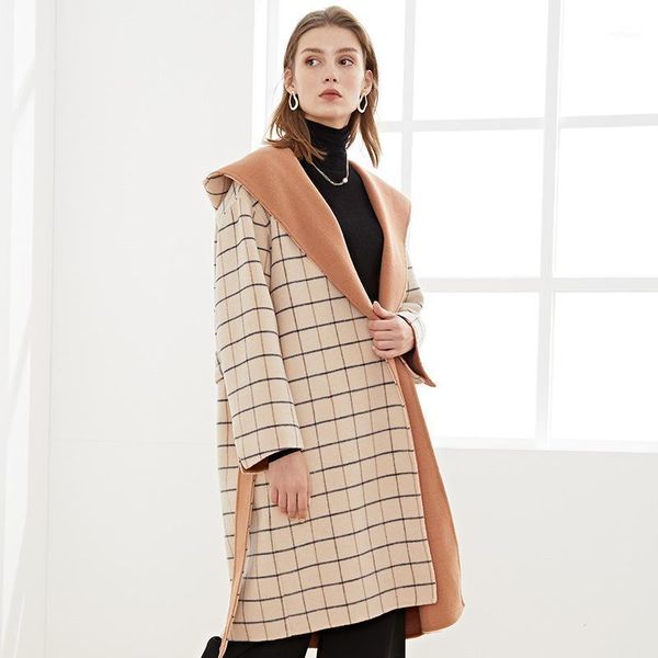 

women's wool & blends 2021 chxqb women coats coat winter clothes for, Black