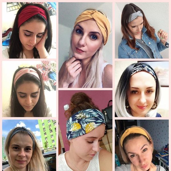 

13 colors nonslip elastic folds yoga hairband fashion wide sports headband running accessories summer stretch h jllmiu