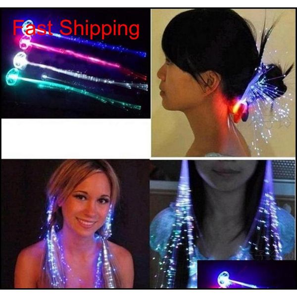 

flashing luminous light up led hair extension flash braid party girl hair glow by fiber optic christmas hallo jllqtj xhqhlady, Blue;red