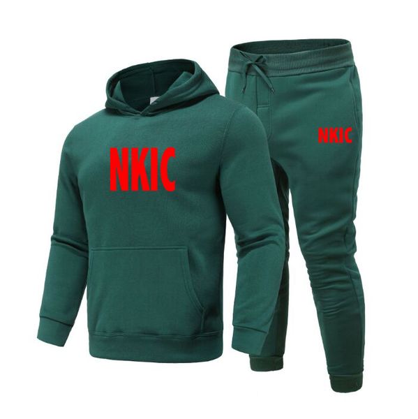 

men's brand tracksuit jogger sportswear casual sweatershirts sweatpants streetwear pullover letter print fleece sports suit men sets, Gray