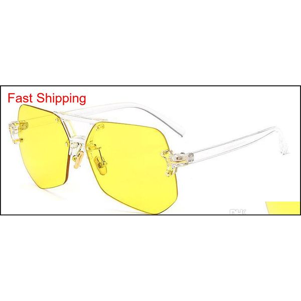 

97301 2017 new transparent fashion sunglasses don't gauge frameless side spr jlloeh lottery2010, Black