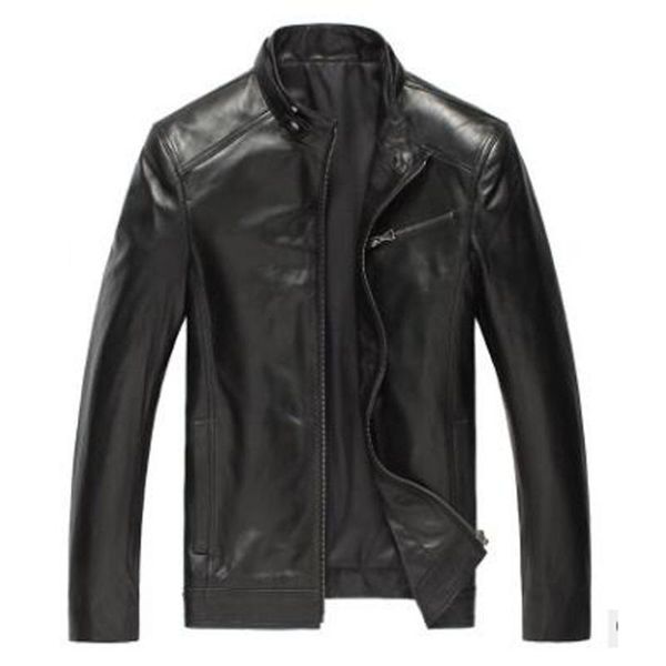 

men's leather & faux promote genuine men outwear real sheepskin jacket male spring clothing, Black