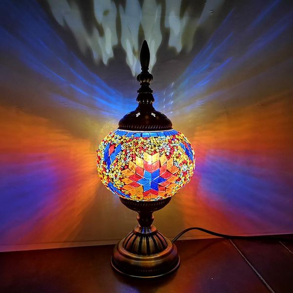 

woerfu 15cm mosaic table lamp mediterranean turkish style bedroom study romantic style decoration table lamp