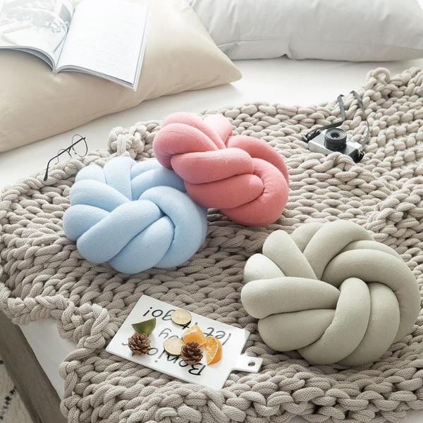 

cushion/decorative pillow cotton diy hand knot back cushions cozy car lumbar home decorative sofa seat cushion soft office rest pillows