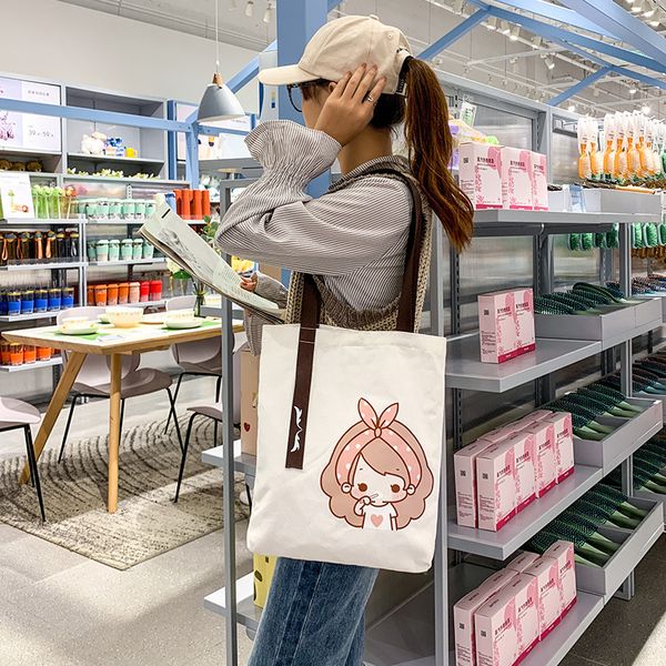 

cartoon anime canvas shopping bag harajuku large-capacity punk gothic style female bag classic retro one-shoulder handbag
