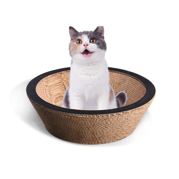 

cat toys round scratch board bowl shape nest corrugated paper supplies