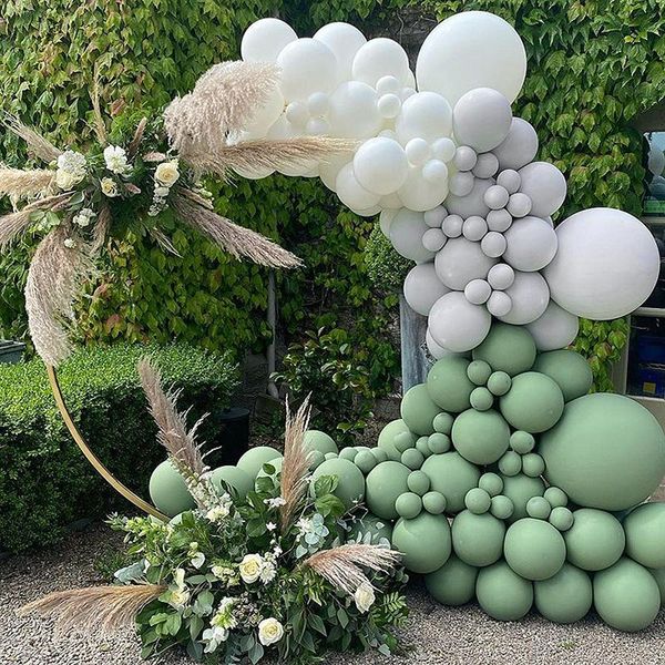 

party decoration 147pcs white green balloons garland arch kit wedding baby shower ballon chain set birthday background