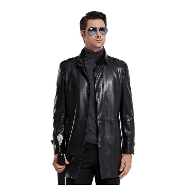 

men's leather & faux winter 2022 mens clothing sheep coats real fur male long plush thick sheepskin oversize jackets parka man shi, Black