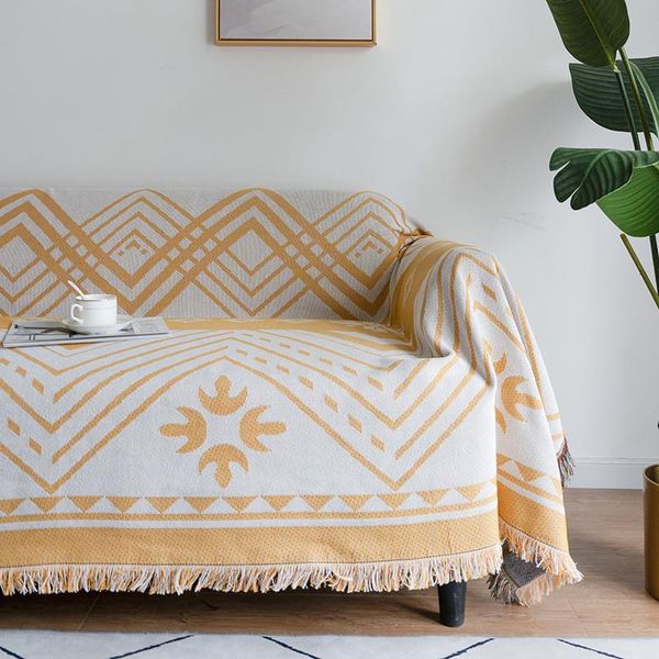 

blankets nordic multifunction geometry throw blanket decorative slipcover cobertor on sofa tassel beach dustproof bed