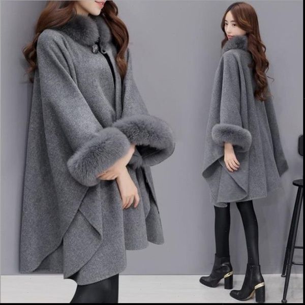

womens jackets and coats women wool poncho formal jackets ladies coat casaco feminino abrigo mujer drop shipping, Black;brown