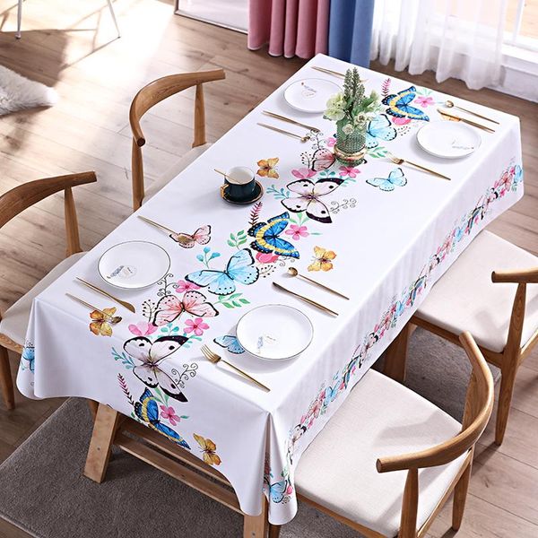 

table cloth pvc rectangular tablecloth waterproof oil-proof for kitchen household items protective cover