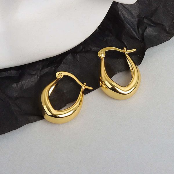 

thick fashion gold earrings for women 925 sterling sier luxury jewelry, Golden