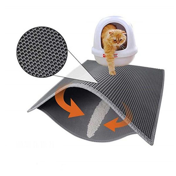 

cat beds & furniture double layer litter box mat waterproof pads non-slip bed for house clean trapping pets pet product