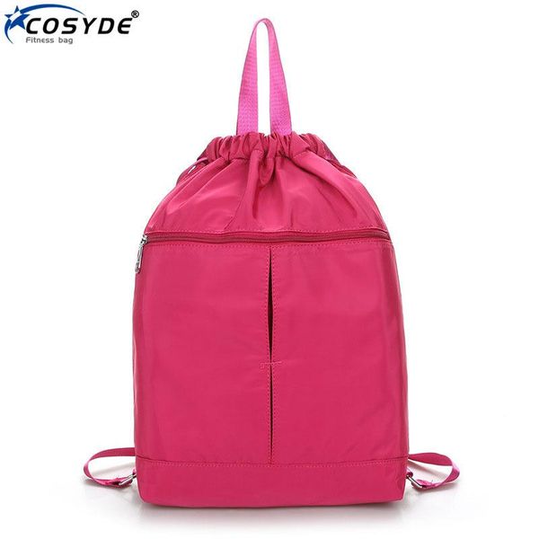 

cosyde waterproof zipper gym sport fitness bag foldable backpack drawstring shop pocket hiking camping pouch beach swimming bag