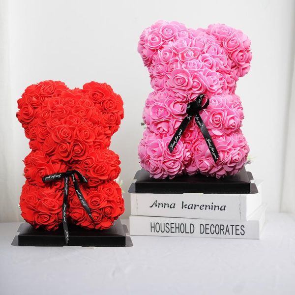 

2021dropshipping 25cm teddy rose bears in box for wedding decoration valentine mothers day gift for girlfriend