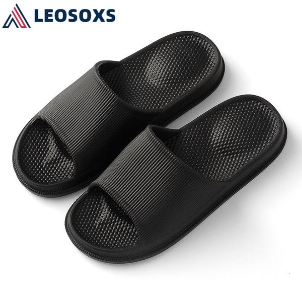 

leosoxs new home cool solid comfortable slippers indoor outdoor fashionable beach sandals summer simple vacation slippers x170, Black