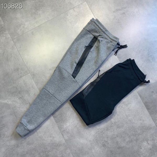 

space cotton men designer summer pants classic sports sweatpants mens pants laminated zipper design material fitness joggers trousers, Black