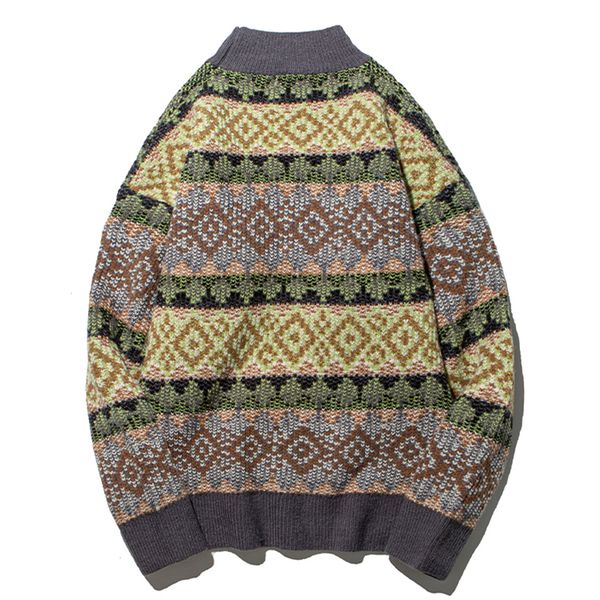 

hip 2021 new hop stripe geometric knitted men color block harajuku jumper sweater oversize pullover cotton christmas lkd4, Black;white